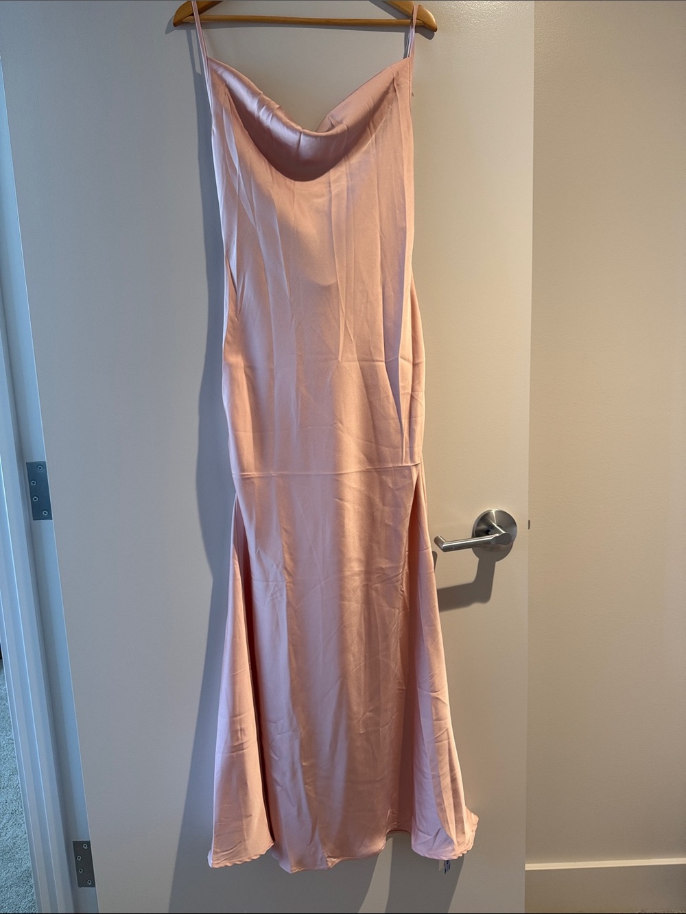 Cider Blush Pink Satin Slip Maxi Dress